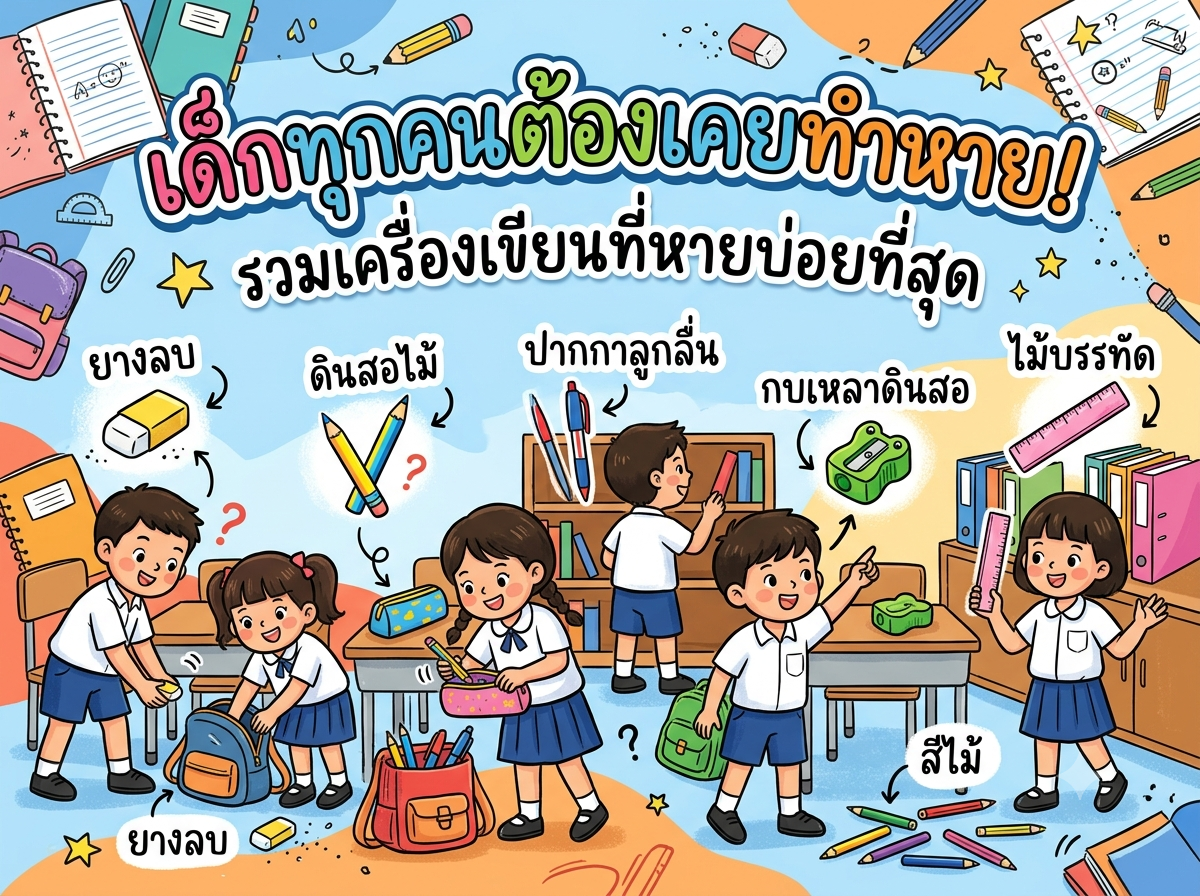 เด็กทุกคนต้องเคยทำหาย! รวมเครื่องเขียนที่หายบ่อยที่สุด