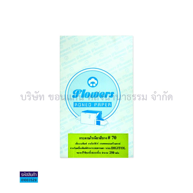 กระดาษโรเนียวสีบาง เขียว 70G. F4(250ผ.)