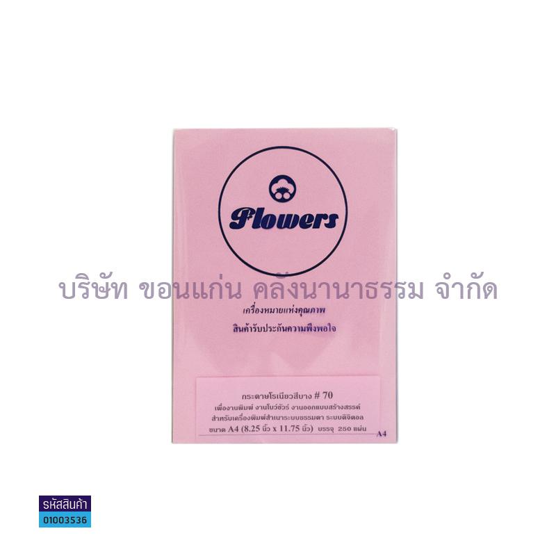 กระดาษโรเนียวสีบาง ชมพู 70G. A4(250ผ.)