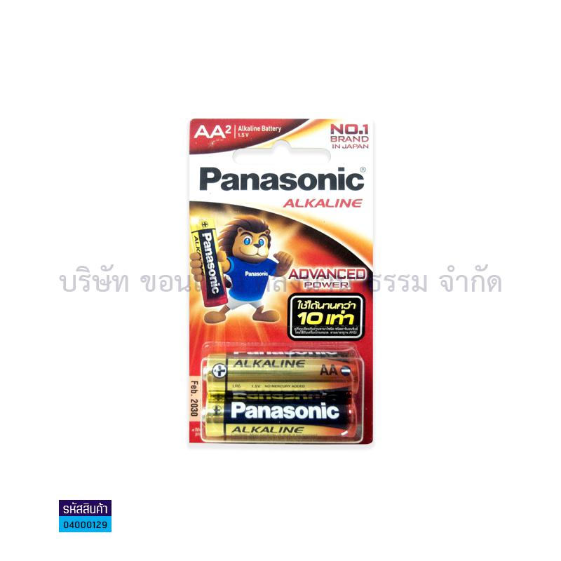 ถ่านอัลคาไลน์ PANASONIC LR6T/2B AA 1.5V.(2ก้อน)(1X12)