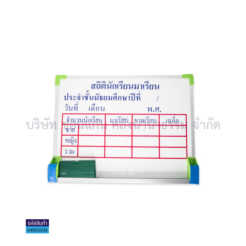 กระดานไวท์บอร์ดสถิติ+แปรง นักเรียนมัธยม(30X40ซม.)