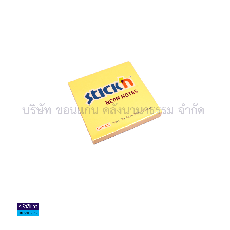 กระดาษโน๊ต(POST IT) STICK#21164 ส้มนีออน(3X3")(1X12)