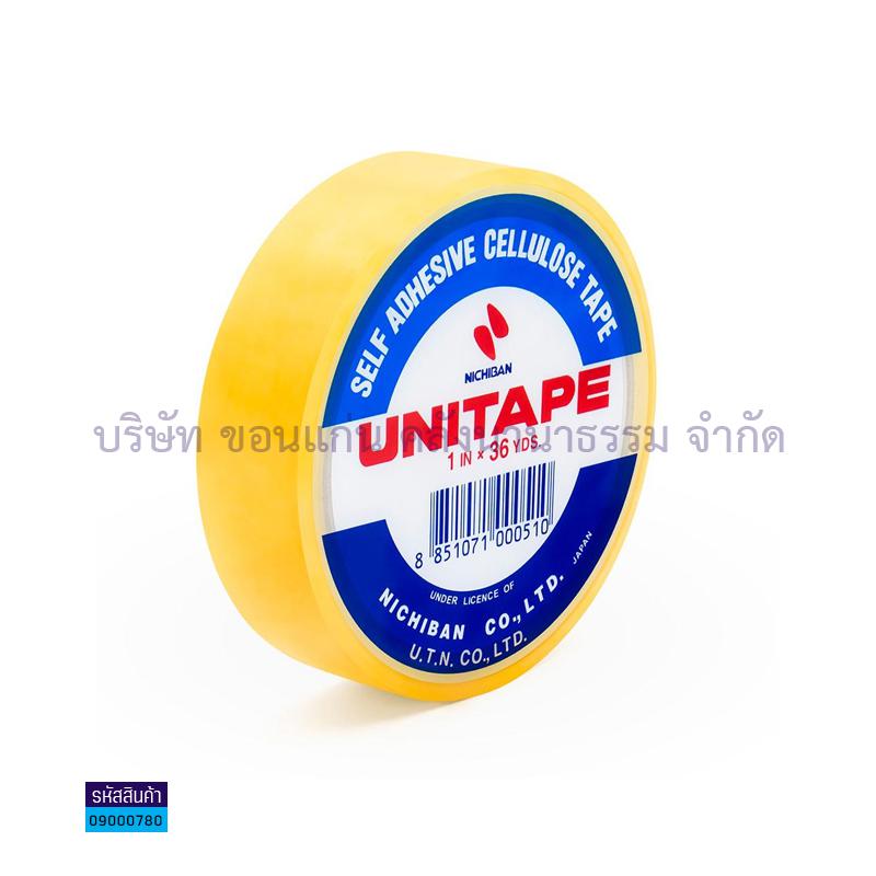 เทปใส UNI TAPE(1"X36หลา)แกนใหญ่(1X12)