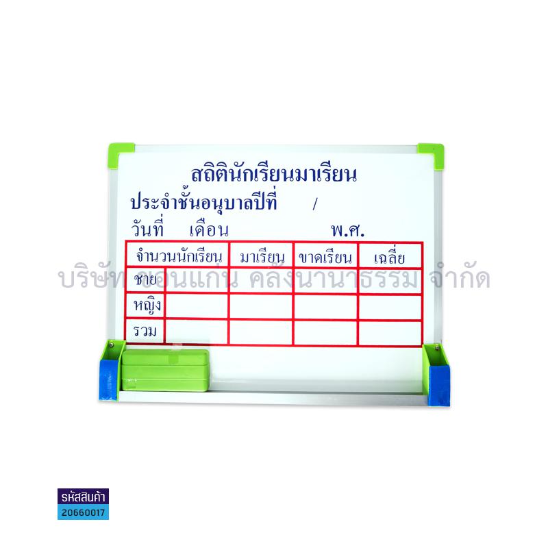 กระดานไวท์บอร์ดสถิติ+แปรง นักเรียนอนุบาล(30X40ซม.)