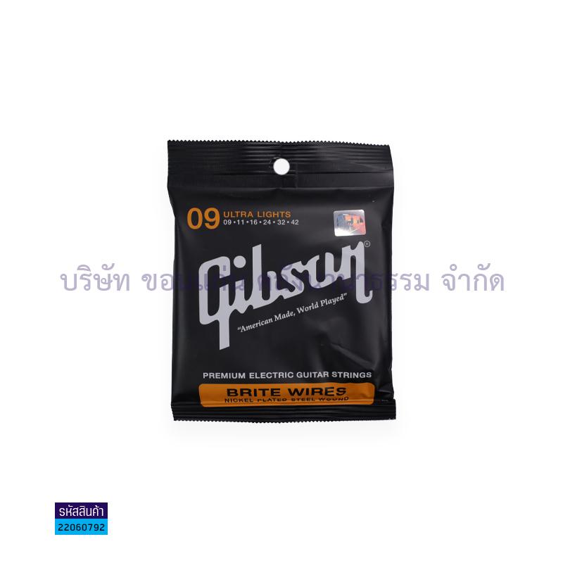 สายกีตาร์ไฟฟ้ากิ๊บสัน 09,11,16,24,32,42(6เบอร์) - สน.
