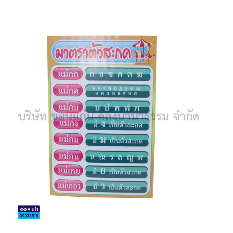 แผ่นพลาสติกลูกฟูก มาตราตัวสะกด S00001(32X48ซม.) - MM