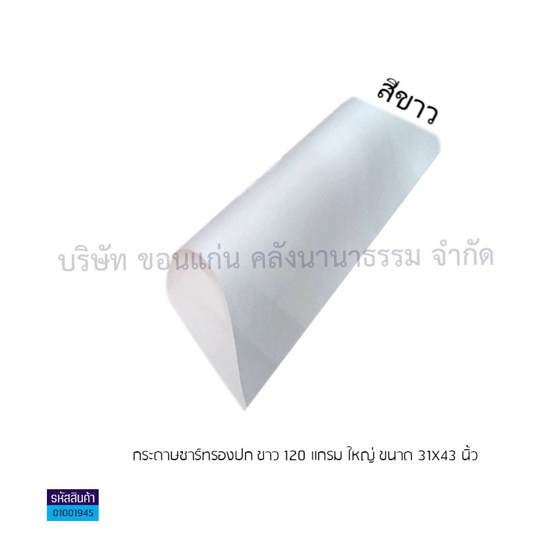 กระดาษชาร์ทรองปก ขาว 120G.ใหญ่(31X43")(250ผ.)