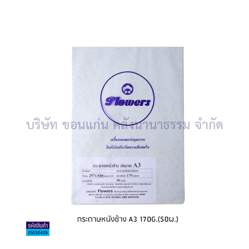 กระดาษหนัง ช้าง A3 170G.(50ผ.)