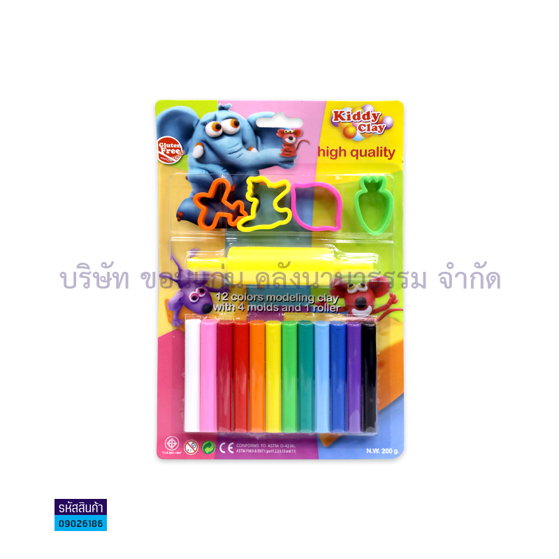 ดินน้ำมันไร้สาร+แม่พิมพ์+โรลเลอร์ NARA ST-200-12+4SM/R 12สี